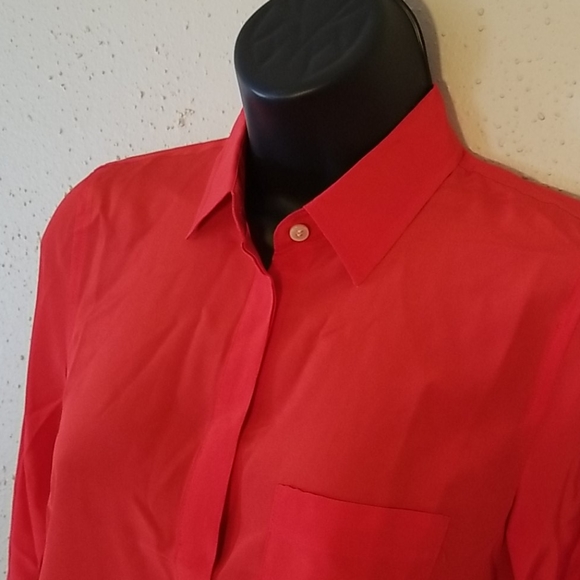 Petite 100% Silk Button-up Long Sleeve Blouse OOP - Picture 4 of 5